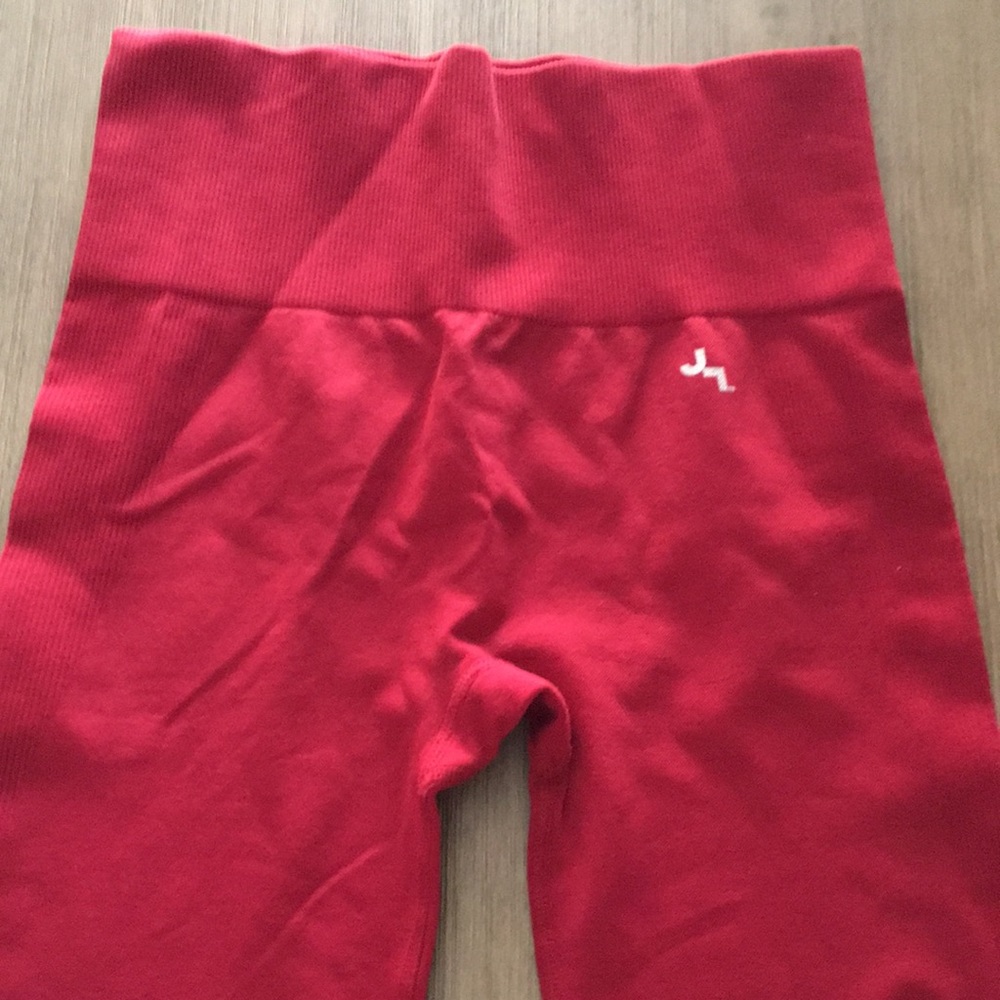 NEW Red JoyLab Seamless Cable Knit High Waisted Deep Red Leggings 7/8 Length - Picture 4 of 8